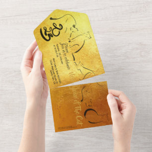 Original Painting Cat Vietnamese New Year 2023 Inv All In One Invitation