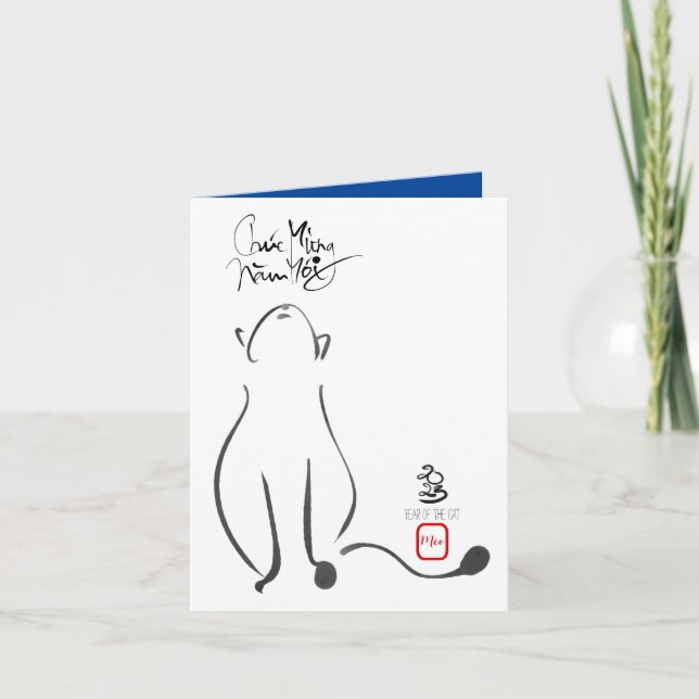 Original painting Cat Vietnamese New Year 2023 VGC Holiday Card (Front)