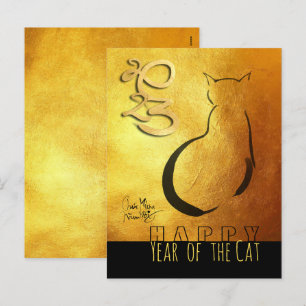 Original painting Cat Vietnamese New Year 2023 VHp Holiday Postcard