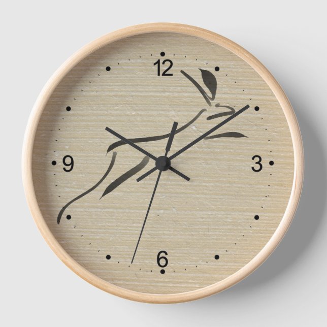 Original painting Chinese Rabbit Year Birthday WC Clock (Front)