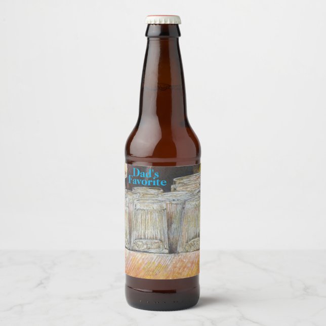 Original painting of a New York City Lunch Counter Beer Bottle Label (Front)