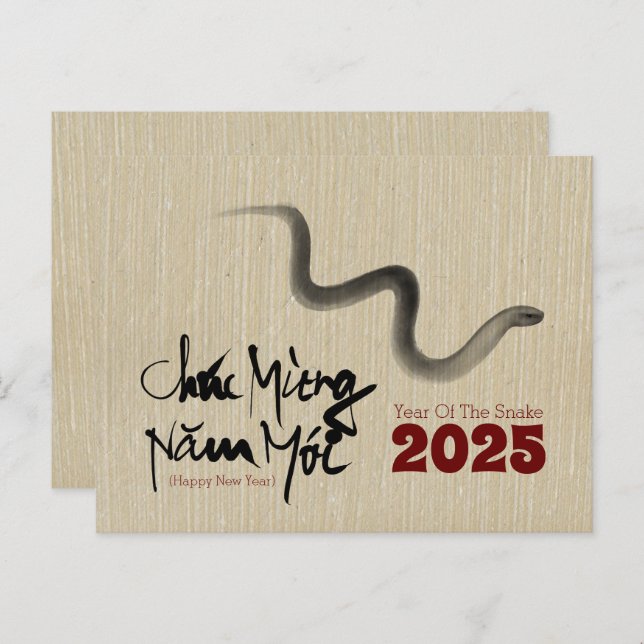 Original Painting Snake Vietnamese New Year 2025 P Postcard (Front/Back)