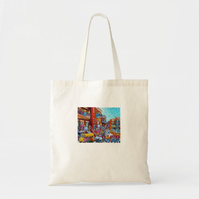 ORIGINAL PAINTINGS OF MONTREAL FOR SALE WINTER SCE TOTE BAG (Front)