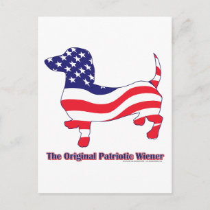 Original Patriotic Wiener/Dachshund Postcard