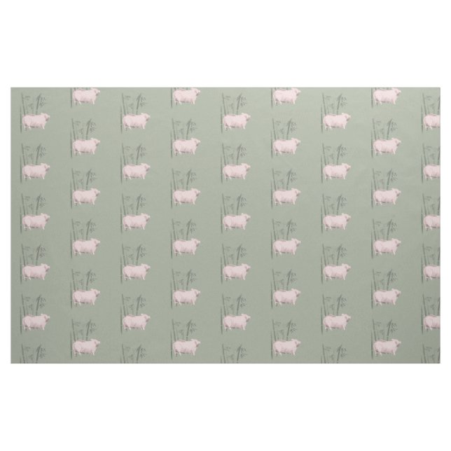 Original Pig and Bamboos Choose colour 1 Fabric (Fat Quarter)