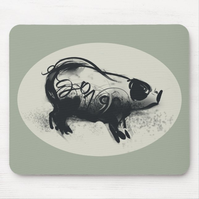 Original Pig Drawing with 2019 Mousepad (Front)