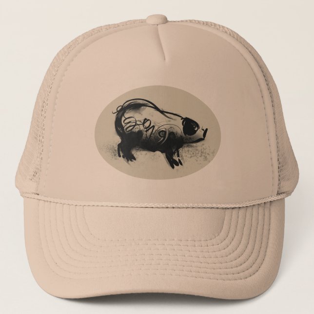 Original Pig Drawing with 2019 Trucker Hat (Front)