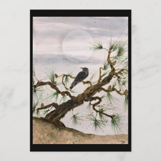 Original Pine Tree and Crow on Blank Card