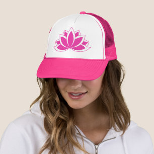 Original Pink Buddhist Symbol Lotus flower Trucker Hat