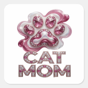 Original Pink CAT MOM Gift Sticker