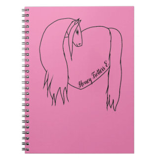 Original Pink Horse Heart Spiral Notebook