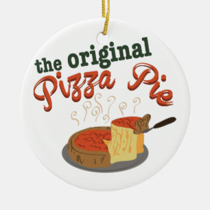Original Pizza Pie Ceramic Tree Decoration