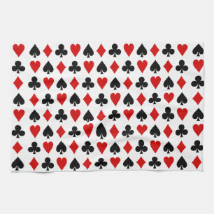 Original Playing cards Diamond Club Heart Spade Tea Towel