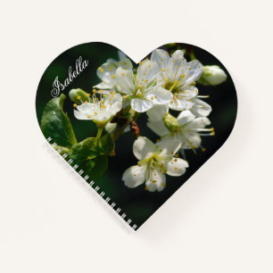 Original Plum Art Heart Personalised Notebook