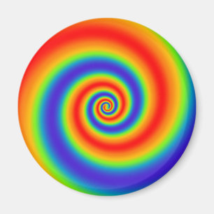 Original Rainbow Gradient Colourful Spiral Effect Magnet