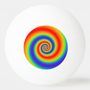 Original Rainbow Gradient Colourful Spiral Effect Ping Pong Ball