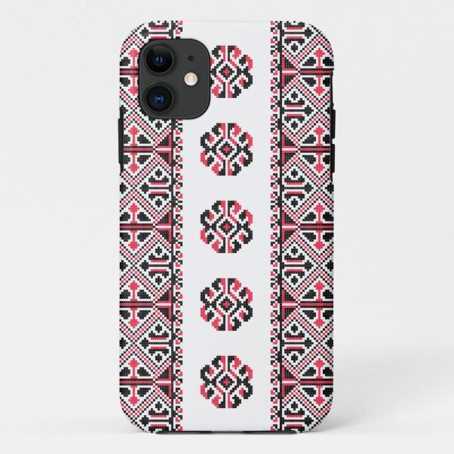 Original Red and Black cross-stitch Pattern Case-Mate iPhone Case (Back)
