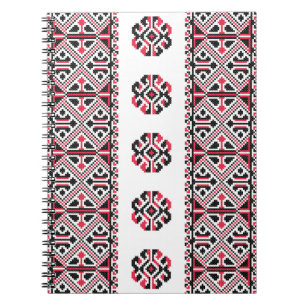 Original Red and Black cross-stitch Pattern Notebook