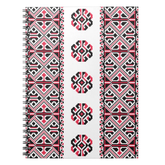 Original Red and Black cross-stitch Pattern Notebook (Front)