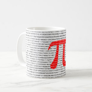 Original red number pi day mathematical symbol coffee mug