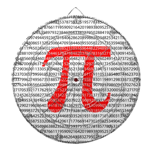 Original red number pi day mathematical symbol dartboard (Front)