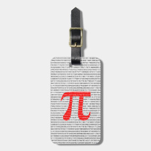 Original red number pi day mathematical symbol luggage tag