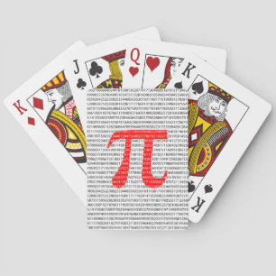 Original red number pi day mathematical symbol playing cards