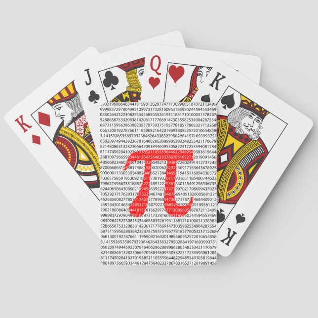 Original red number pi day mathematical symbol playing cards (Back)