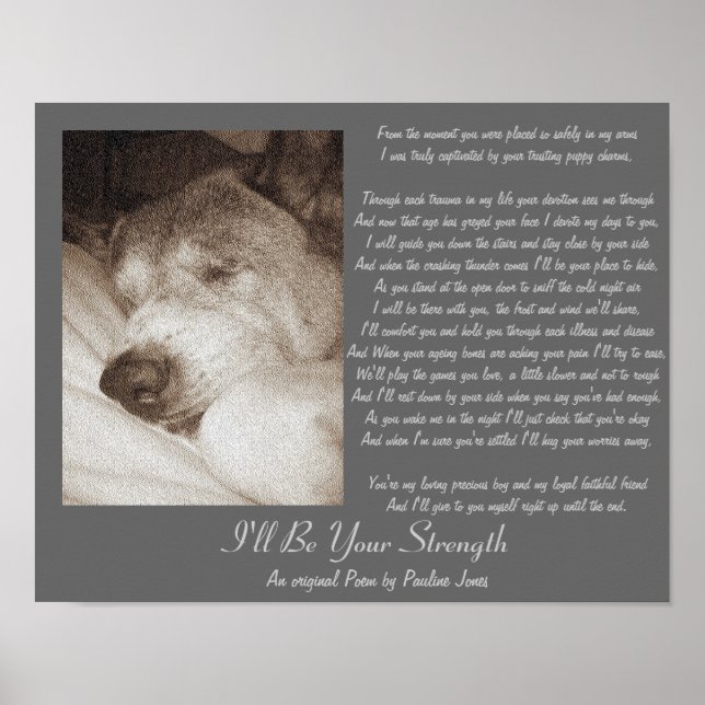 original sad dog sympathy poem poster (Front)