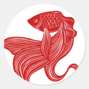 Original Scissors-cut Goldfish Sticker
