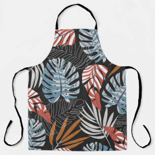 Original seamless pattern with bright plants and l apron