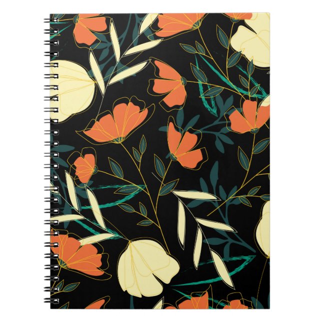 Original seamless pattern with bright tropical lea notebook (Front)