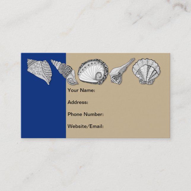 Original Seashell Collection Art Business Card (Front)