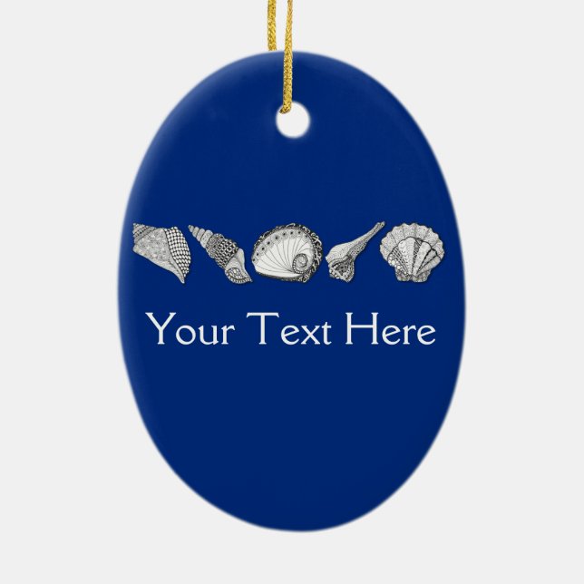 Original Seashell Collection Art Ceramic Ornament (Back)