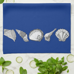 Original Seashell Collection Art Tea Towel