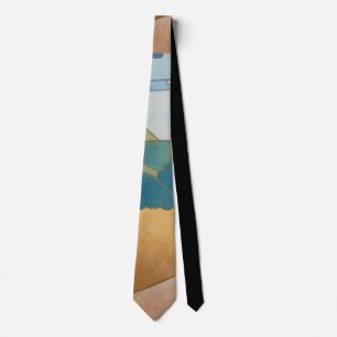 original section of abstract landscape art pattern tie