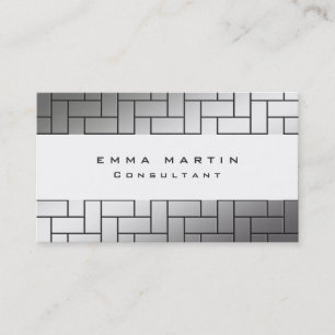 Original Silver Grey White Unique Trendy Creative Business Card