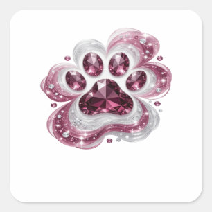 Original Silver PINK DIAMOND PAW Sticker Graphic