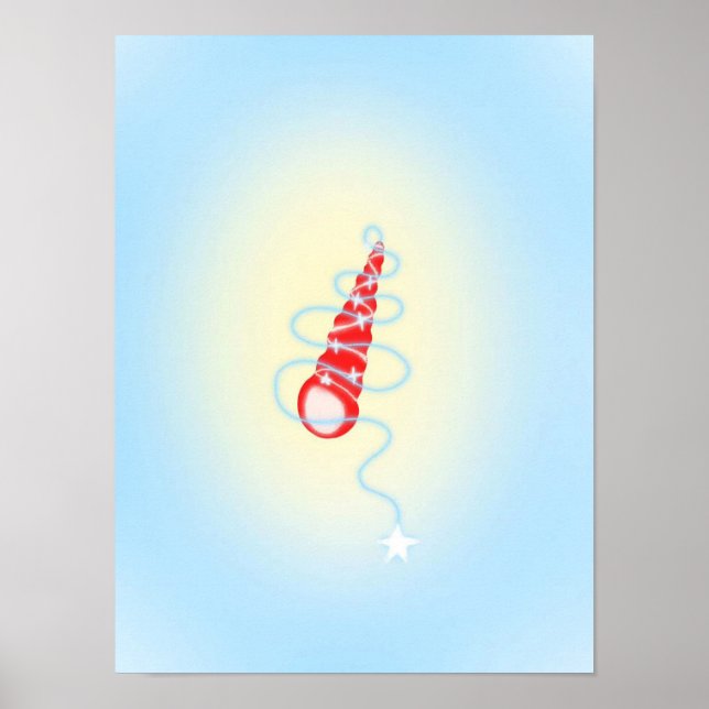 Original Simple Art Blue Conch Prints (Front)