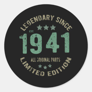Original Since 1941 Vintage Legend Birthday Gift Classic Round Sticker