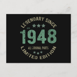 Original Since 1948 Vintage Legend Birthday Gift Postcard