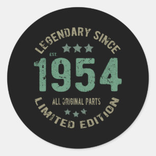 Original Since 1954 Vintage Legend Birthday Gift Classic Round Sticker