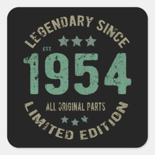 Original Since 1954 Vintage Legend Birthday Gift Square Sticker