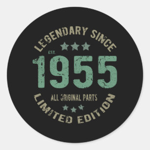 Original Since 1955 Vintage Legend Birthday Gift Classic Round Sticker