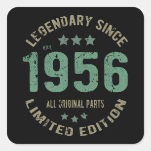Original Since 1956 Vintage Legend Birthday Gift Square Sticker