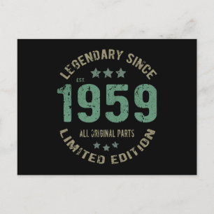 Original Since 1959 Vintage Legend Birthday Gift Postcard