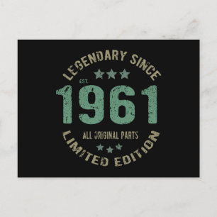 Original Since 1961 Vintage Legend Birthday Gift Postcard