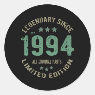 Original Since 1994 Vintage Legend Birthday Gift Classic Round Sticker