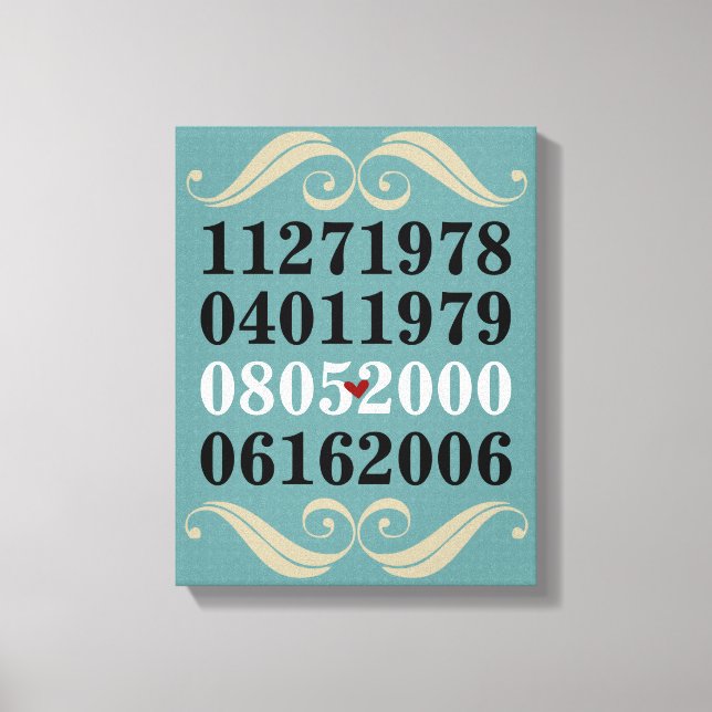 Original Special Dates Canvas Print (Front)