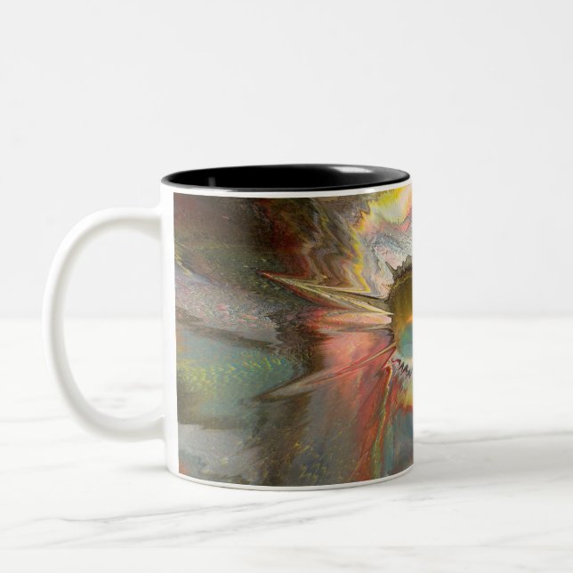 Original spin art Two-Tone coffee mug (Left)